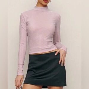 Reformation Junie metallic long sleeve,